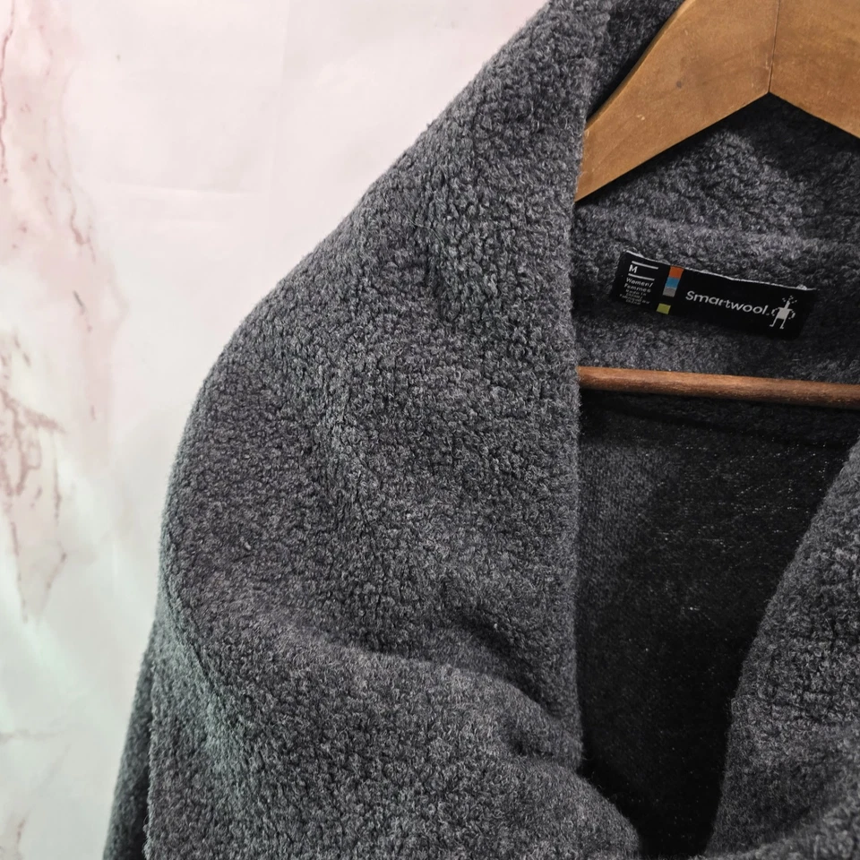 Smartwool Coat Womens Medium Gray Boiled Wool Anchor Line Asym Funnel Cowl - Image 2 of 4