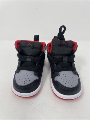 Nike Air Jordan 1 Mid TD Black/Red Shadow Unisex Toddler Baby Size 4C NWOB