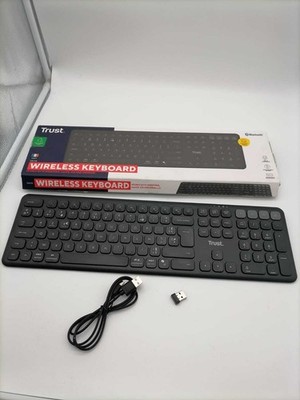 Kabellose Trust Vaiya AZERTY Tastatur für Multi-Device, Schwarz, Neu