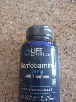 Life Extension, Benfotiamine with Thiamine 100 mg 120 Expires 9/27