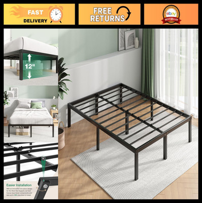 Full Size Metal Bed Frame 14'' Platform with Under-Bed Storage, Heavy Duty Steel,