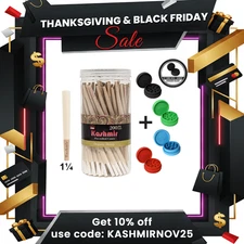 Kashmir Pre Rolled Cones Organic HMP  1 1/4 Size 200 Ct Rolling Papers Cones