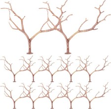 12pcs Artificial Antler Shaped Tree Branches Light Brown Plastic Twigs for DIY
