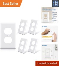 Polycarbonate Duplex Outlet Covers - 5 Pack, Glossy Finish for Easy Cleaning