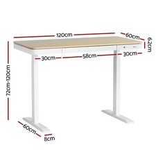 Artiss Electric Standing Desk Dual Motor Sit Stand Desks Table w/Drawer 120CM — image 3