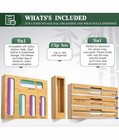 NEW Bamboo 9 IN 1 Storage Organizer for Kitchen Drawer Foil Wax Wrap Ziplock Bag — photo 4