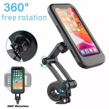 Motorcycle Bike Handlebar Phone Holder Mount Waterproof Case for iPhone Samsung