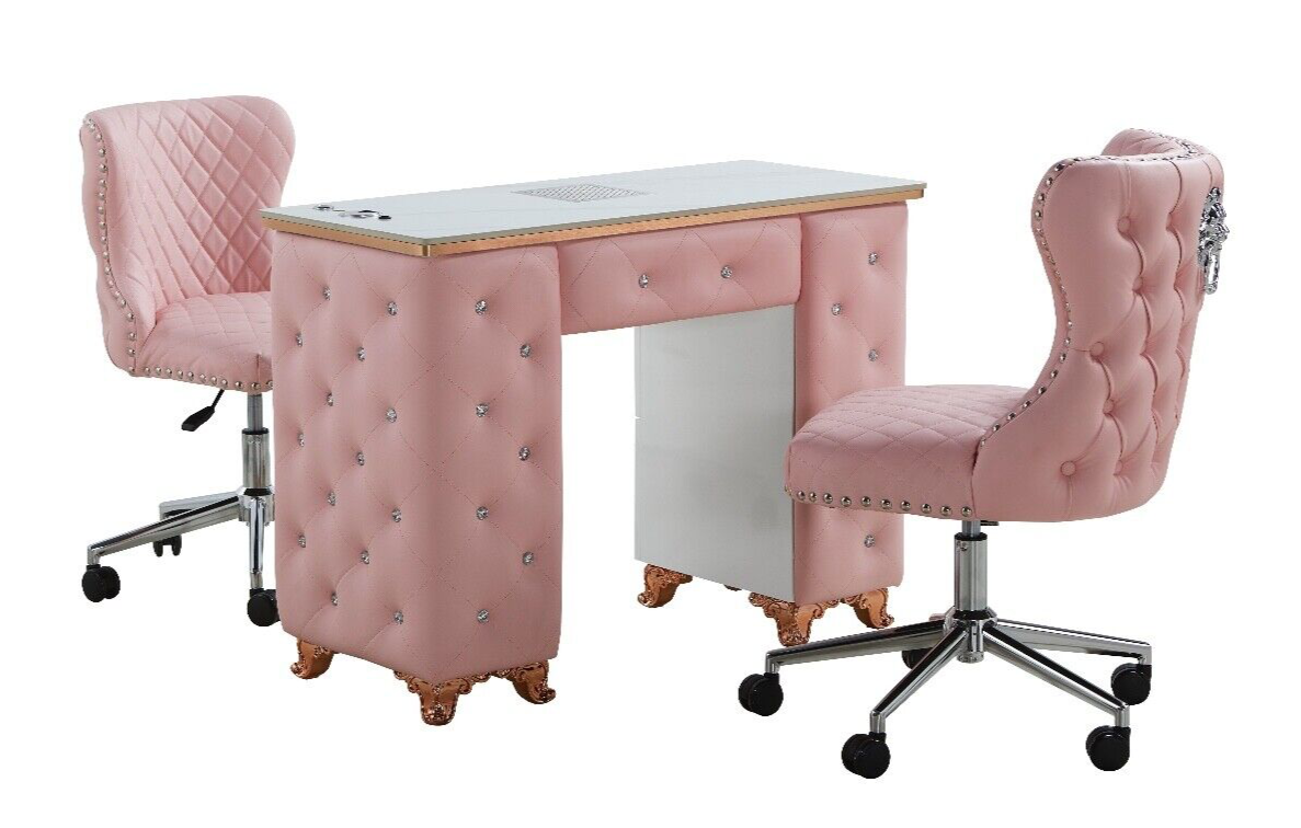 PCS Matching Combo PINK SET of Manicure Table, Client and