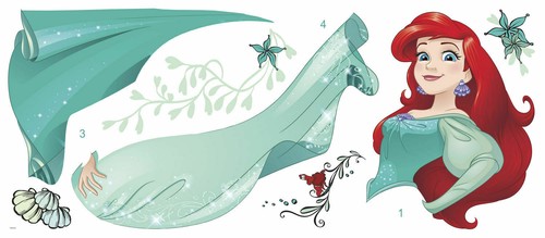 Disney Princess Ariel the Little Mermaid Mini Mural Peel & Stick RMK3207GM - Picture 3 of 4