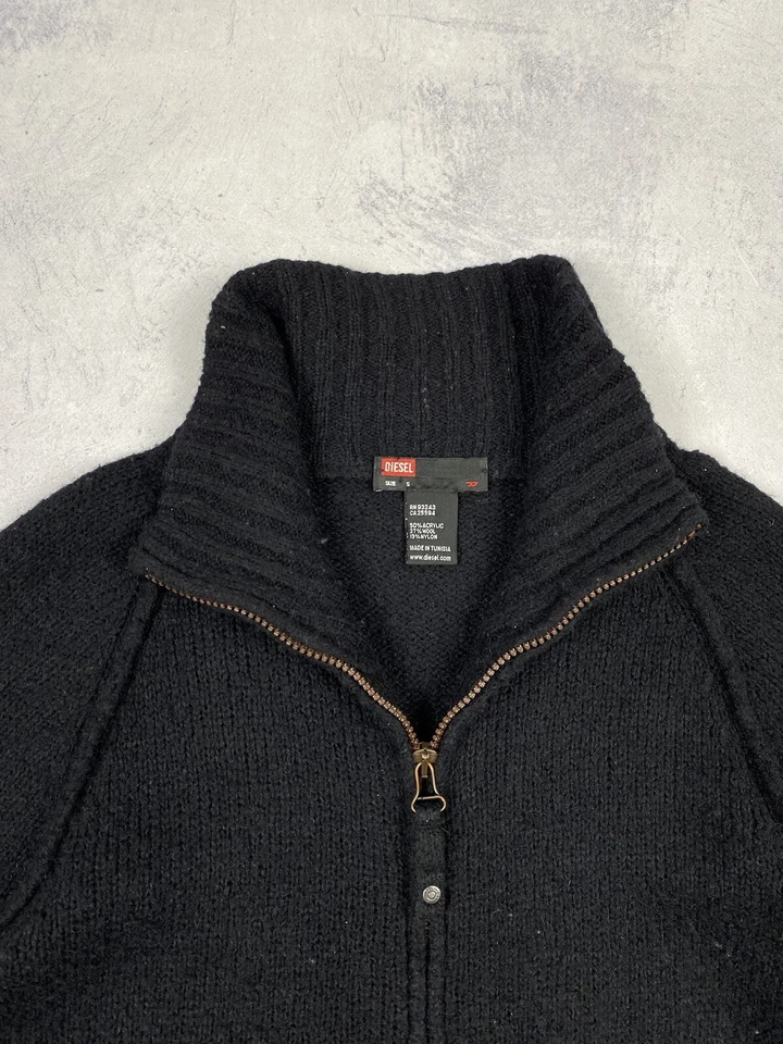 Suéter Jersey Diesel Avant Garde Vintage Años 90 Cremallera Completa Lana Para Hombre Talla S Foto 2 de 4