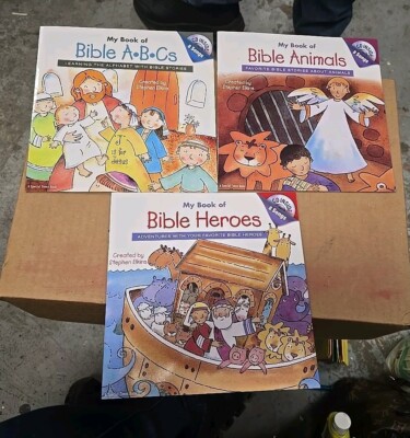 3 Book Complete Series. WONDER Kids BIBLE Heroes, Animals, ABCs  + CD Per Book