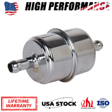 9746 Fuel Filter Chrome Canister For 38 Hose Carburetor Inline Gas Filter 9746 Fuel Filter Chrome Canister For 38 Hose Carburetor Inline Gas Filter