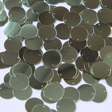 Sequins 12mm Top Hole Pale Green Metallic. Couture paillettes. Made in USA