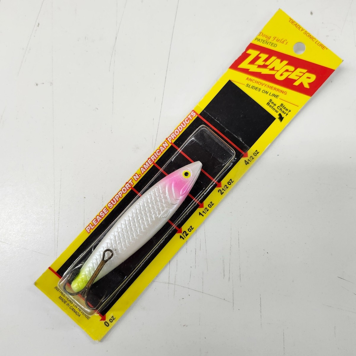 ZZINGER Anchovy Herring Yellow Tail 2-1/2oz Lure 3.5in Doug Field