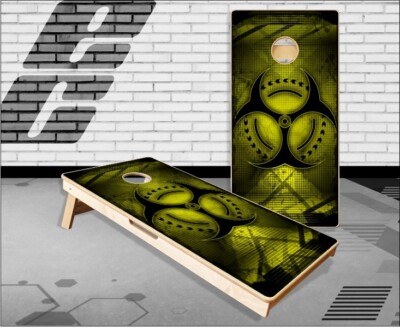 Bio Hazard Grunge Cornhole Boards Bean Bag Toss Game
