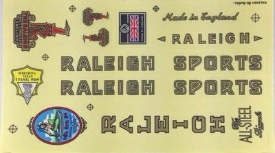Set De 20 Décalques Vintage Raleigh Sport - Autocollants Cadre Vélo