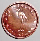 2007 Slovenia 1 euro cent Coin European Stork Bird Animal Wildlife