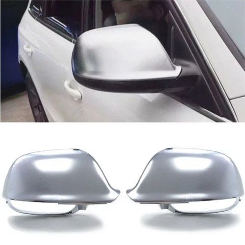 Matt Chrome Mirror Cover Caps For AUDI Q5 8r SQ5 2009-17 Q7 10-15 W/ Lane Assist