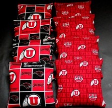 UTAH UTES 8 CORNHOLE BEAN BAGS BAGGO GAME Top Quality Handmade NEW 