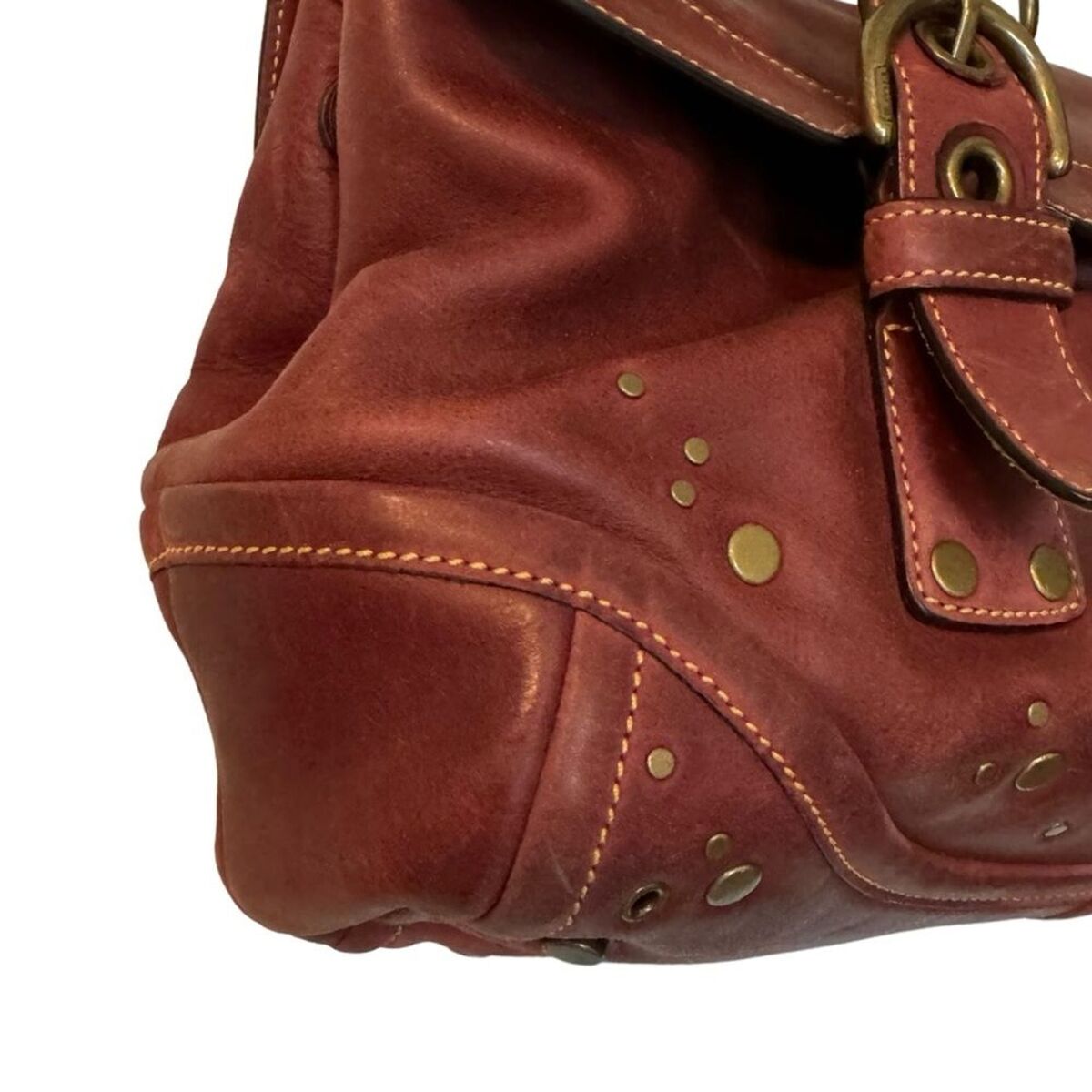 Rare Vintage Limited Edition Coach Burgundy Studded Rare Vintage Limited Edition Coach Burgundy Studded
