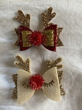 NEW Reindeer Hair clips for Girls