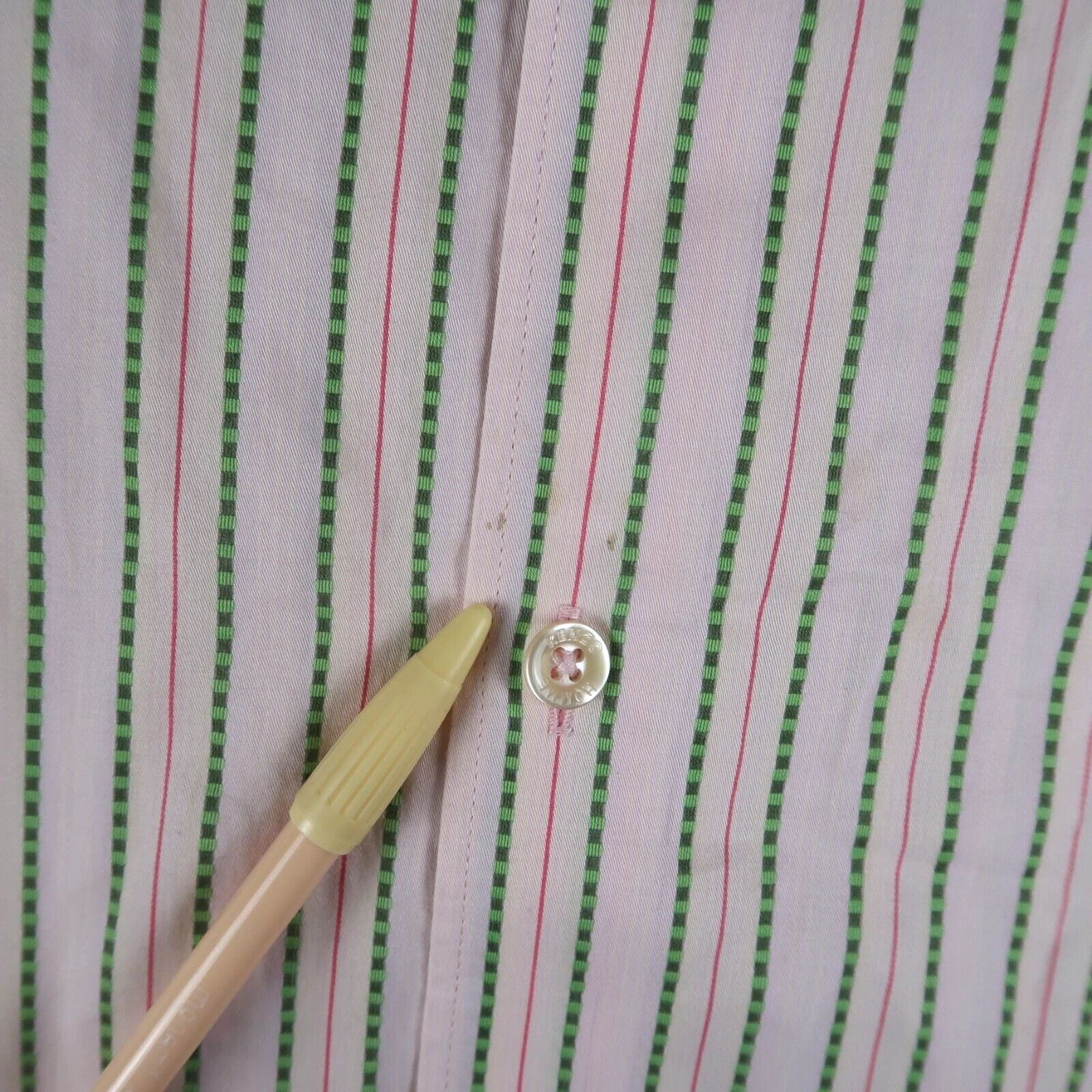 Camicia elegante rosa KENZO Homme comfort fit a righe manica lunga taglia 44 17 5