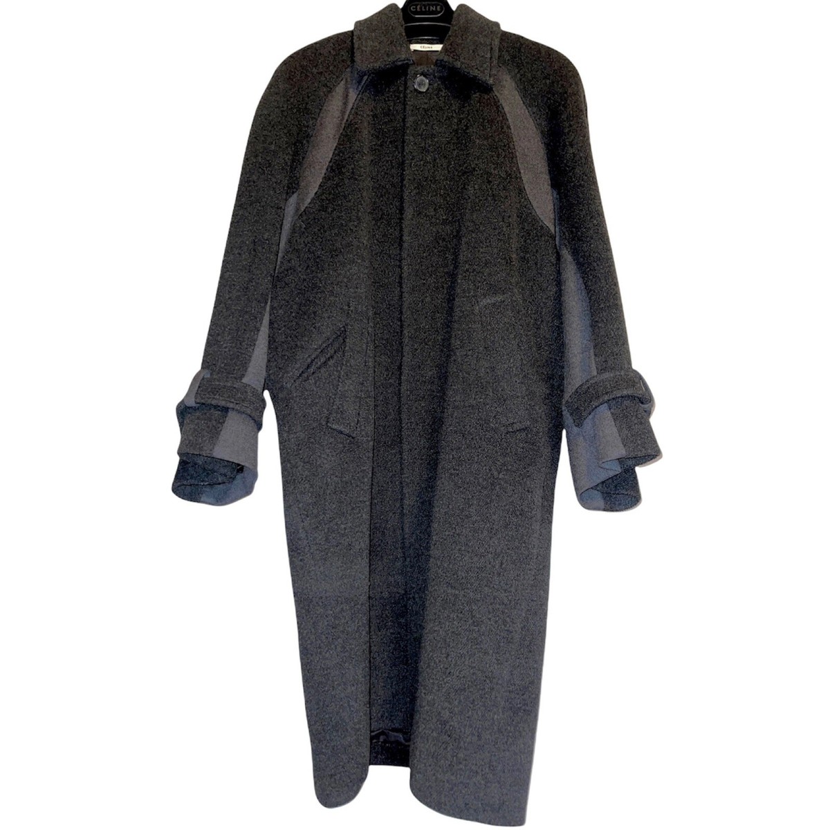ジャケット・アウター CELINE by Phoebe Philo Crombie Coat 42 Celine by Phoebe Philo Crombie Coat in Olive/Taupe Melange