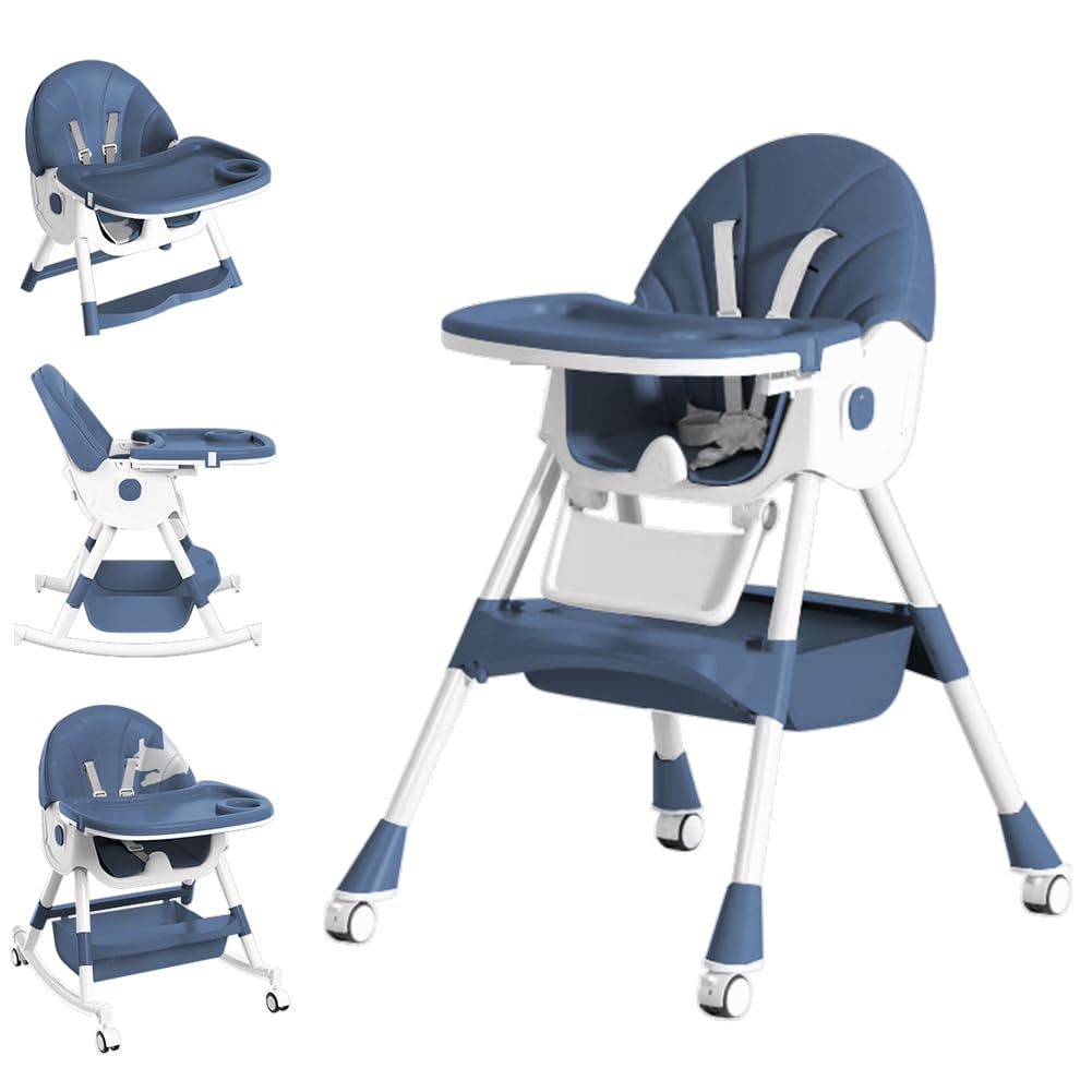 5-5 in-1 Foldable Baby High Chair Adjustable Height