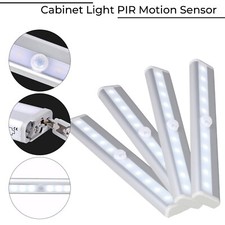 10 LED Wardrobe Light PIR Motion Sensor Wireless Battery Powered Night Lamp Wall