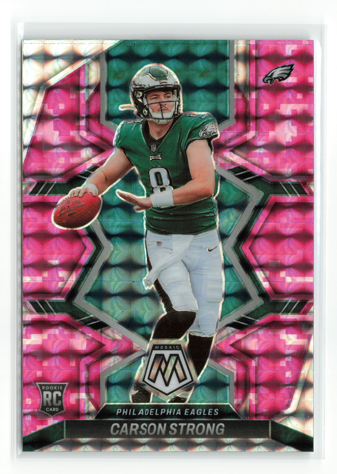 CARSON STRONG #306 RC 2022 PANINI MOSAIC EAGLES CAMO PINK