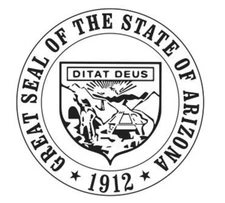 THE GREAT SEAL FOR THE STATE OF ARIZONA  Round Shiny Hand Held Embosser 
