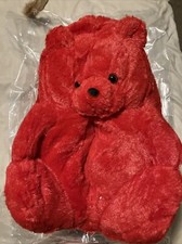 Red Teddy Bear slippers One Size Fits Most