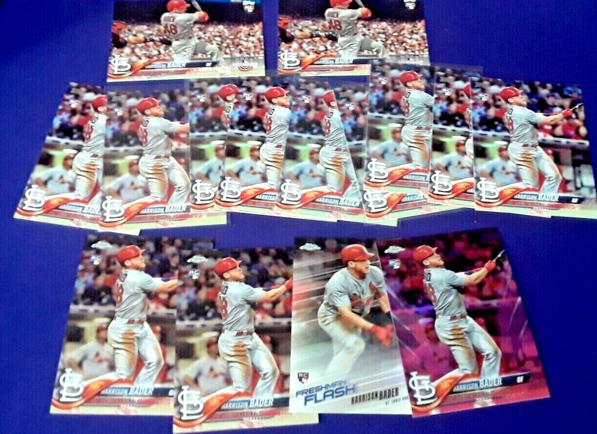 2018 TOPPS CHROME HARRISON BADER 4CT W/ 2 REFRACTOR PINK +11 TOPPS MT 40