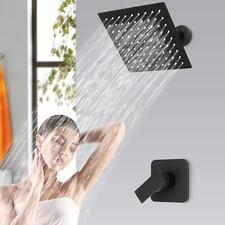 Wall Mounted Shower Faucet Set Rainfall Shower Head Combo with Mixer Valve kit
