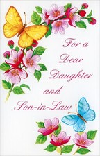 Butterflies ANNIVERSARY Card FOR DAUGHTER & SON-IN-LAW by Popular Greetings +