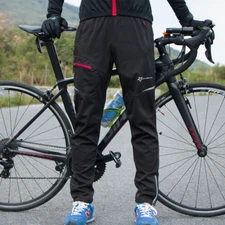 ROCKBROS Men's Fleece Pants Winter Cycling Pants Thermal Reflective Trousers 