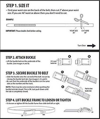 Click Ratchet Belt Dress with Sliding Buckle Adjustable Trim to Exact Fit - Picture 4 of 9