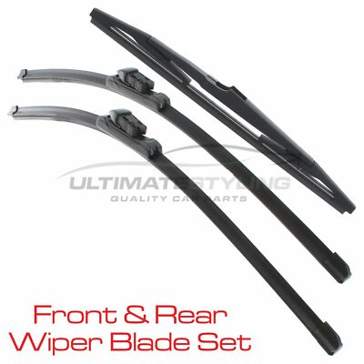 Front Wiper Blades & Rear Wiper Blade Vauxhall Astra J Mk6 Hatchback 2010-4/2016