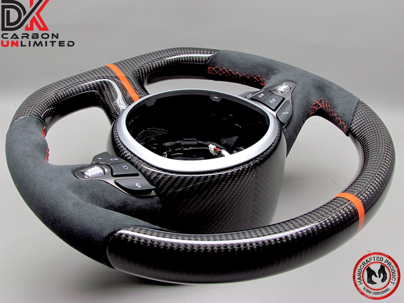 Aston Martin Vantage DB11 DBS Alcantara 8mm Orange Ring Carbon Steering Wheel v4