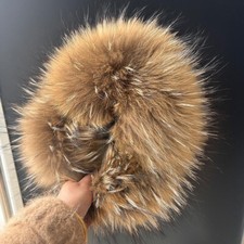 Full Covered Real Raccoon Fur Earmuffs Warm Earflap Ear Muffs Fox Fur Collar