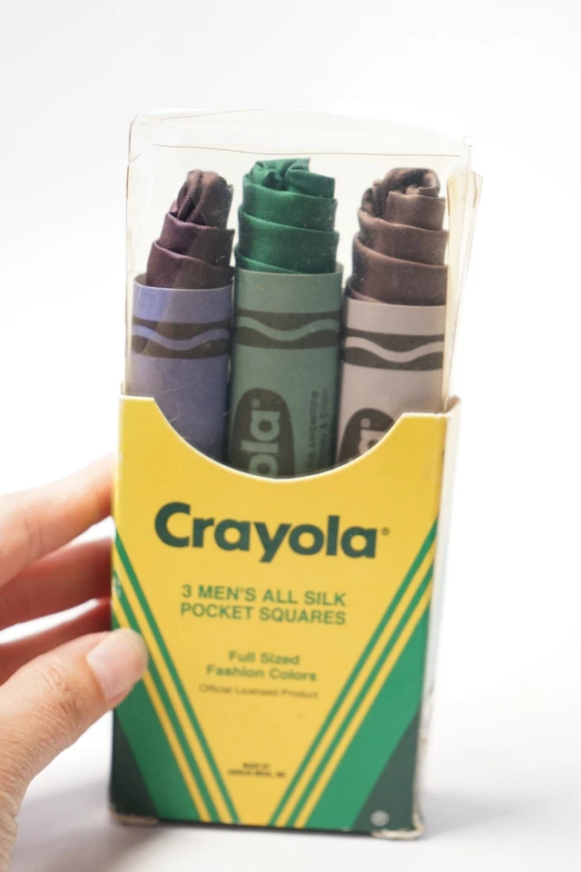 RARO VER DESGASTE Pañuelo Ashear 100% Seda Crayón Bolsillo Cuadrados C2700 Foto 3 de 4