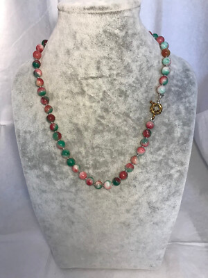 Wundervolle echte Jadekette Natur-Jaden Multicolor 8 mm