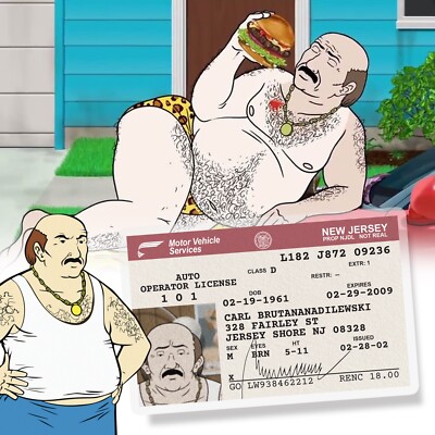 ATHF Carl Brutananadilewski ID Card - Aqua Teen Hunger Force NJ Drivers License