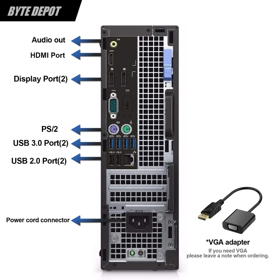 DELL Desktop Computer PC i7/i5,Up to 64GB RAM,14TB SSD/HDD,Windows 10/11, WiFi - Image 2 of 4