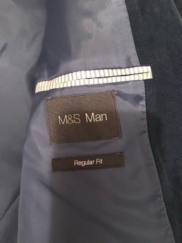 M&S Mans Autograph Collezione Fitted Suedette Jacket Blue - Mint Condition 38L - Picture 3 of 9