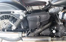 SADDLE BAG ON BATTERY COVER FOR HARLEY DAVIDSON  DYNA ITALIAN LEATHER QUALITY 