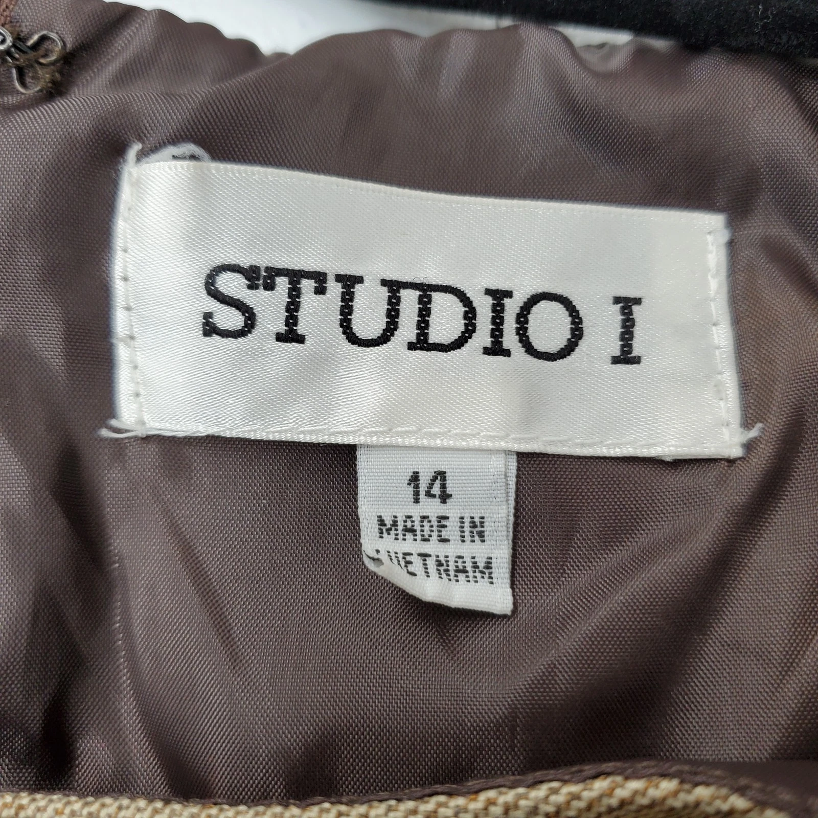 VETEMENTS Abito Studio I donna 14 marrone marrone marrone tubino cintura foderato carriera ufficio classico