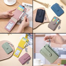 RFID Blocking Keychain Wallet Slim Leather Front Pocket Credit Card Holder Purse