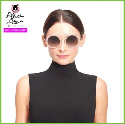 Alice + Olivia Round Nude Blush Cream Pink Beverly Boho Sunglasses
