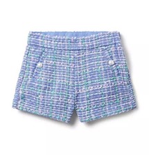 Janie and Jack Girls Boucle Tweed Fully Lined Shorts Lavender Size 6-12 Months